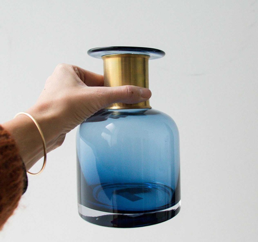 Maison Chehoma | Vase Bouteille Bleu