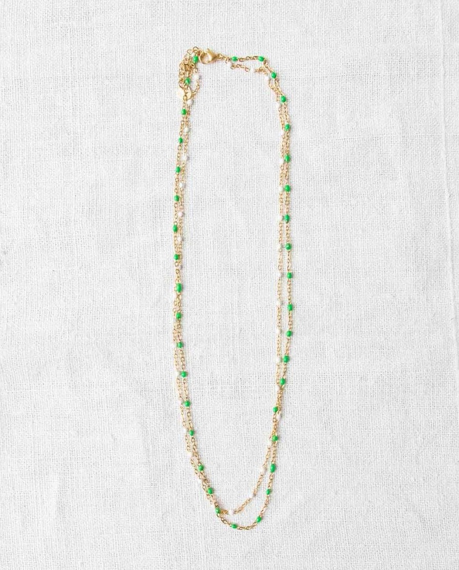 Bijoux Minikho | Collier Pios Vert & Blanc