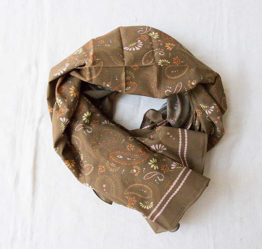 Art De Vivre Gabrielle Paris | Foulard Cachemire Olive